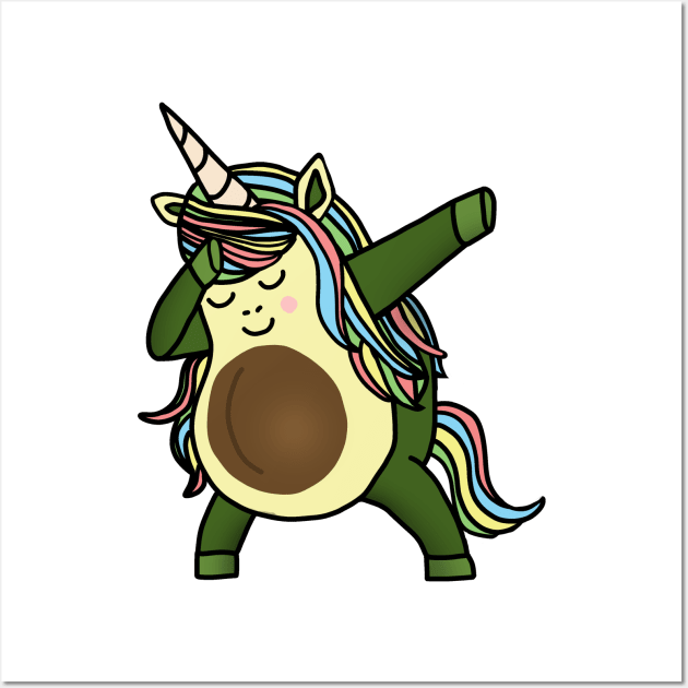 Avocado Cute Unicorn Funny Birthday or Xmas gift Wall Art by dukito